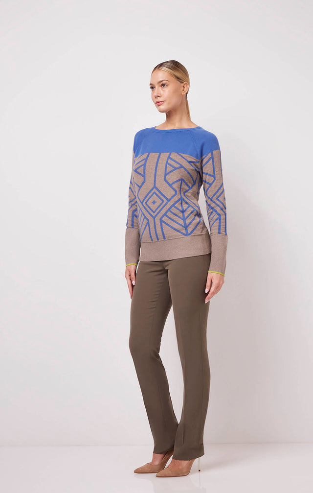 Iceland - Nordic Jacquard Pullover Sweater - On Model Image