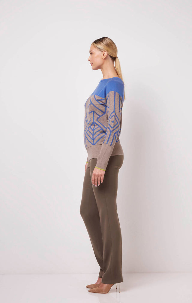 Iceland - Nordic Jacquard Pullover Sweater - On Model Image