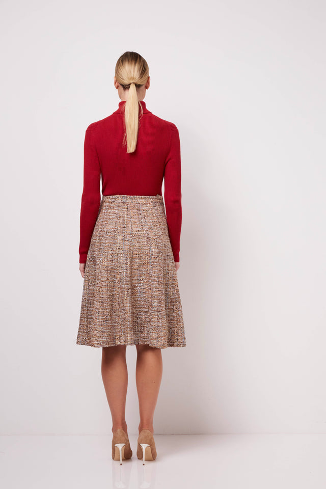 Enfold - Wide-Sweep Tweed Panel Skirt - On Model Image