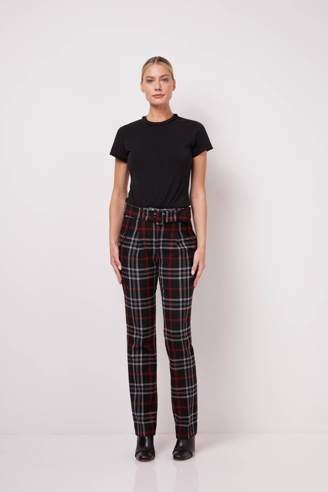 Cornwall - Pants In Stretch Portuguese Plaid - On Model Image