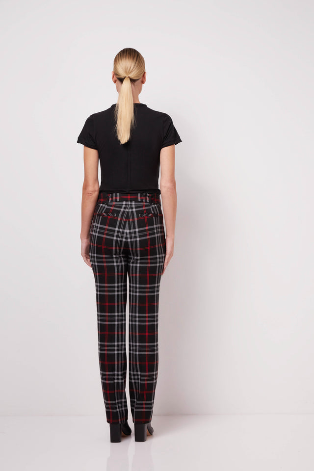 Cornwall - Pants In Stretch Portuguese Plaid - On Model Image