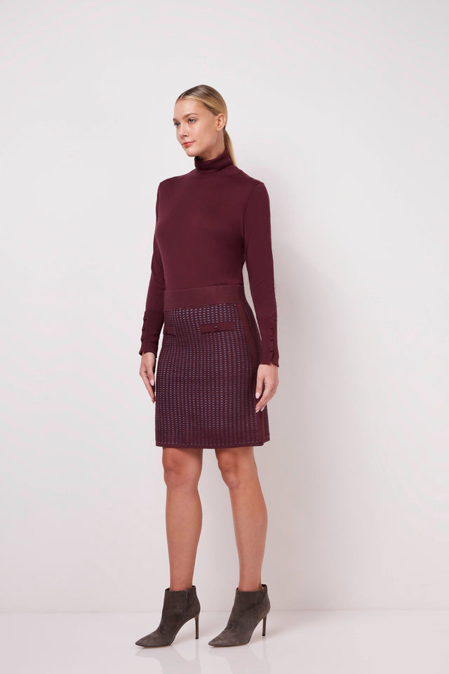 Emotion - Textured-Rib Sweater Skirt - On Model Image