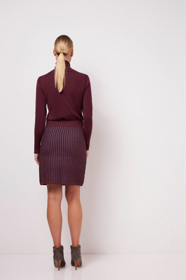 Emotion - Textured-Rib Sweater Skirt - On Model Image