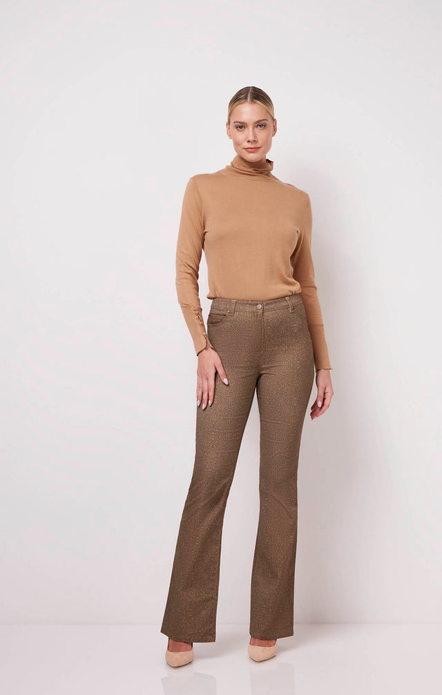 Gilded - Print Stretch Cotton Twill Jeans - On Model Image