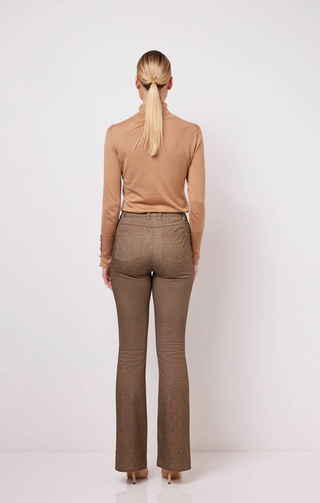 Gilded - Print Stretch Cotton Twill Jeans - On Model Image