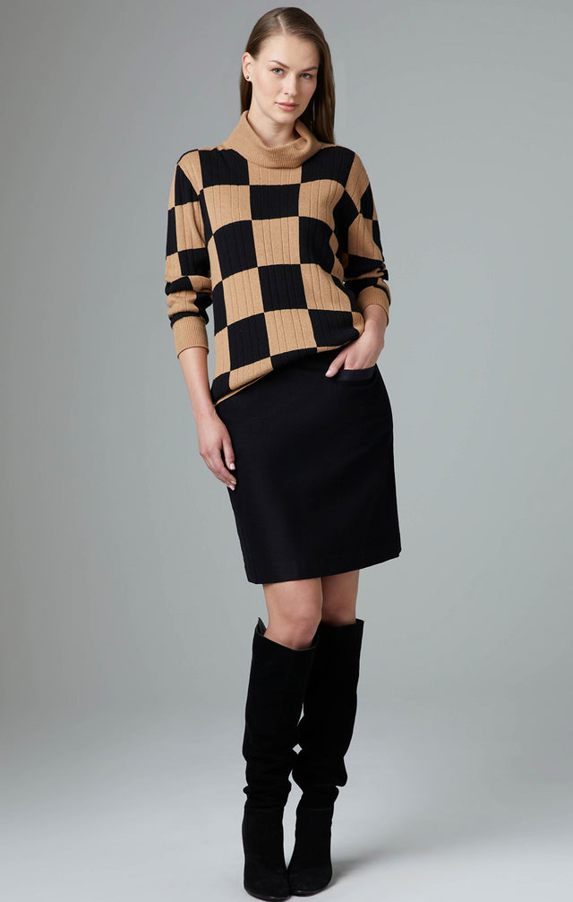 Best Play -  Cashmere-Softened Check Sweater - Lookbook Image