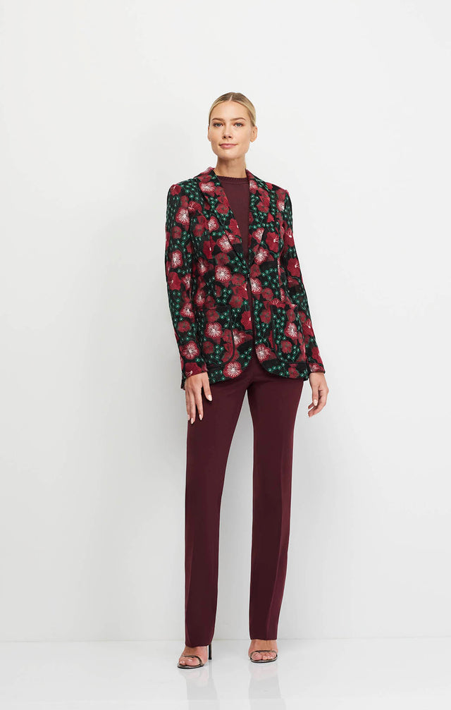 Aria - Floral-Embroidered Mesh Cutaway Blazer - Ecomm Image