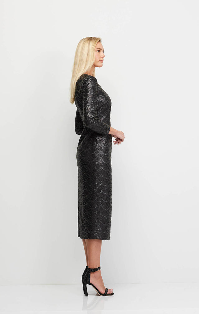 Cabaret - Sequined Faux-Leather Dress - On Model Image