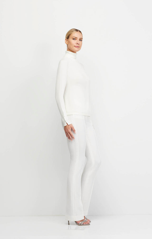 Aloft-Ivr - Ultrasoft Cotton & Modal Turtleneck - On Model Image