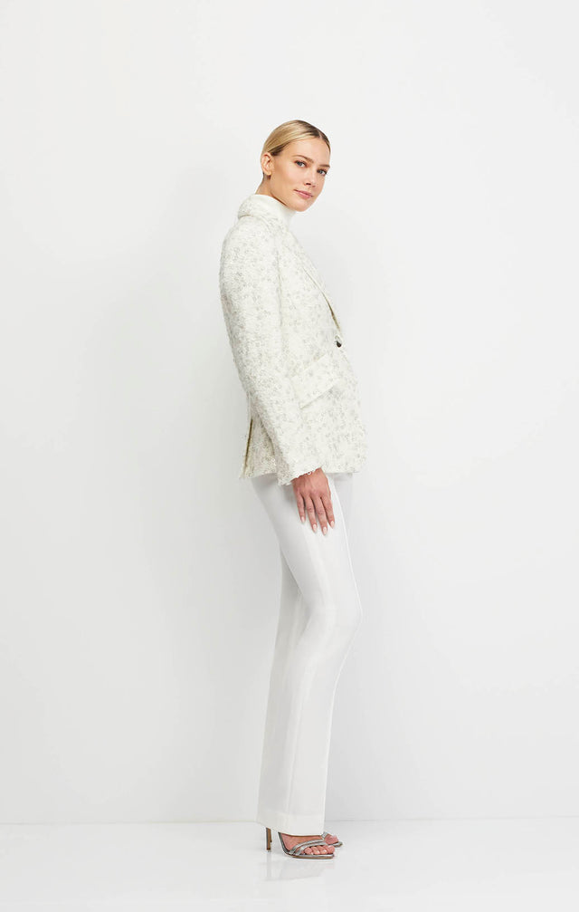 Luminous - Tweed Blazer With Allover Sequins - On Model Image