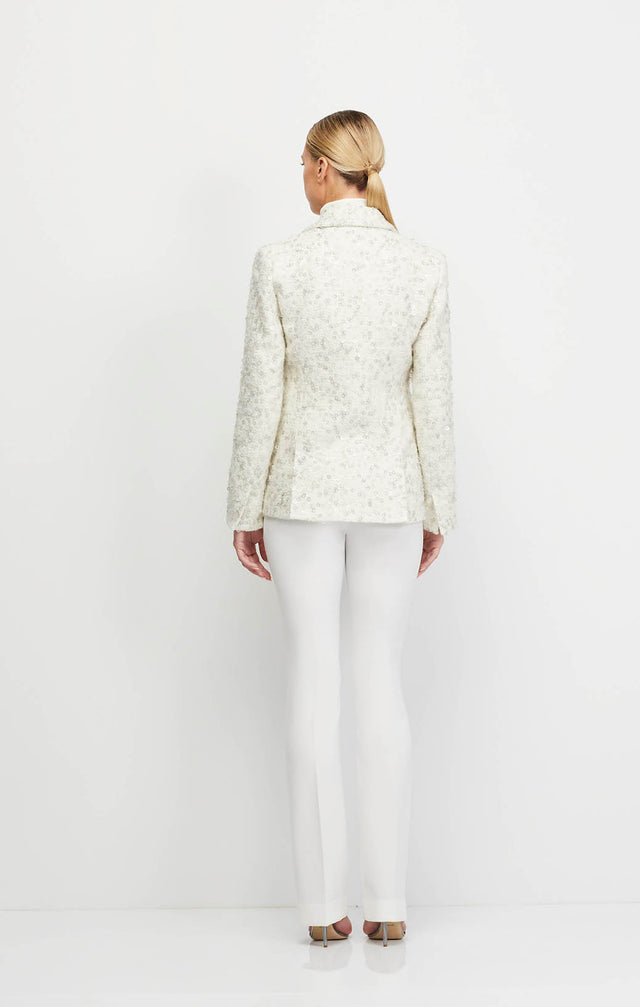 Luminous - Tweed Blazer With Allover Sequins - On Model Image