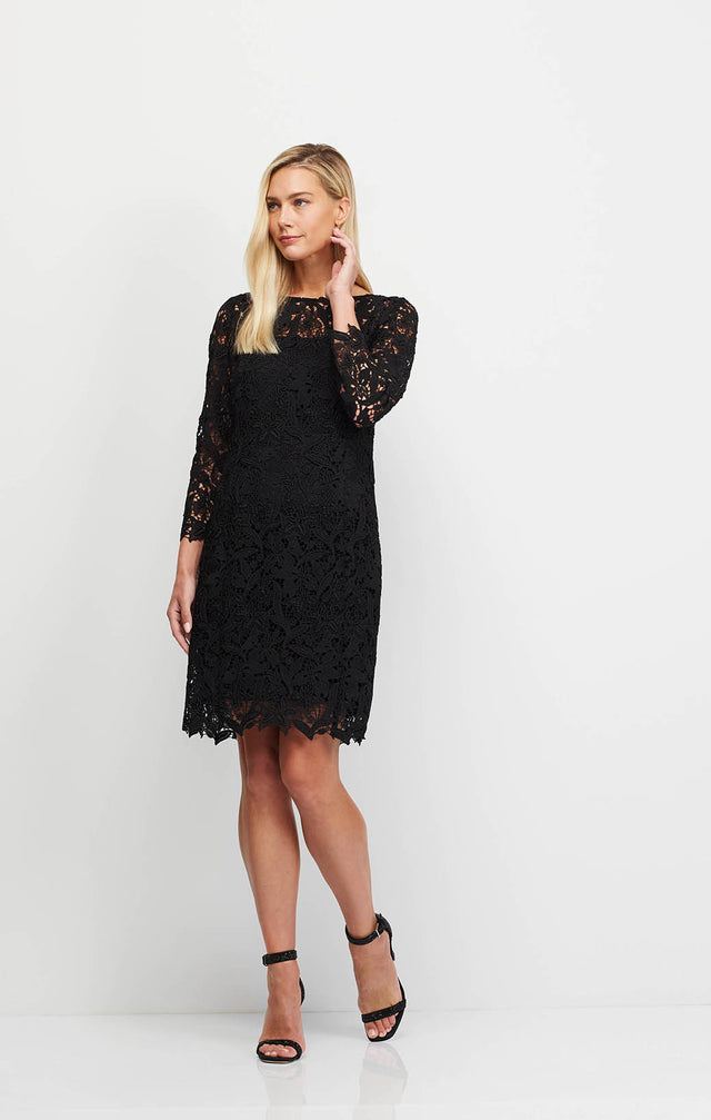 Nightingale - Floral Lace Sheath Dress - On Model Image