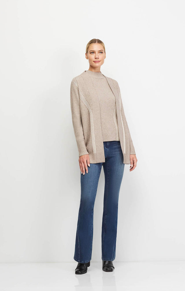 Panorama I - Cashmere-Softened Cardigan Sweater - On Model Image