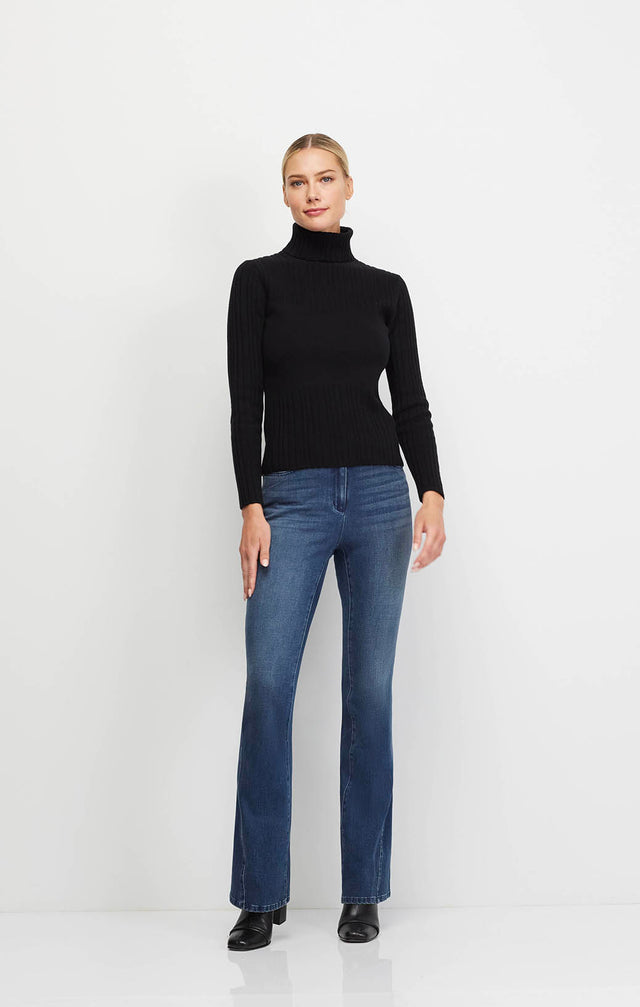 Anais - Black Mock-Bustier Turtleneck Sweater - Ecomm Image