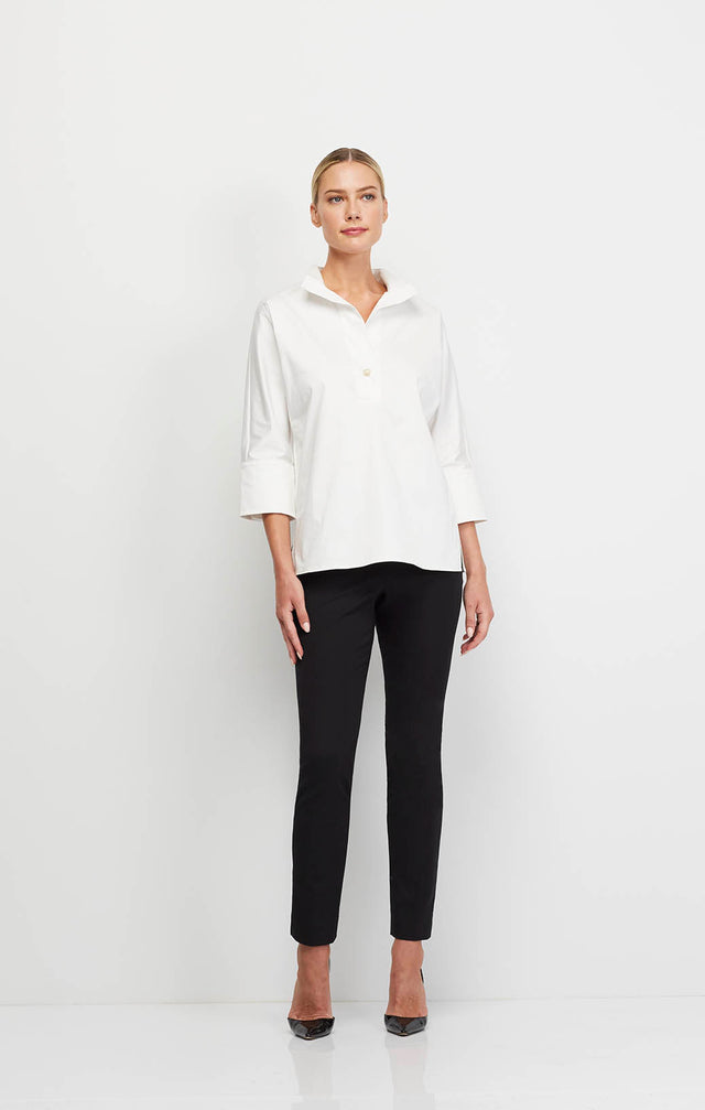 Blizzard - Stretch White Cotton Poplin Shirt - Ecomm Image