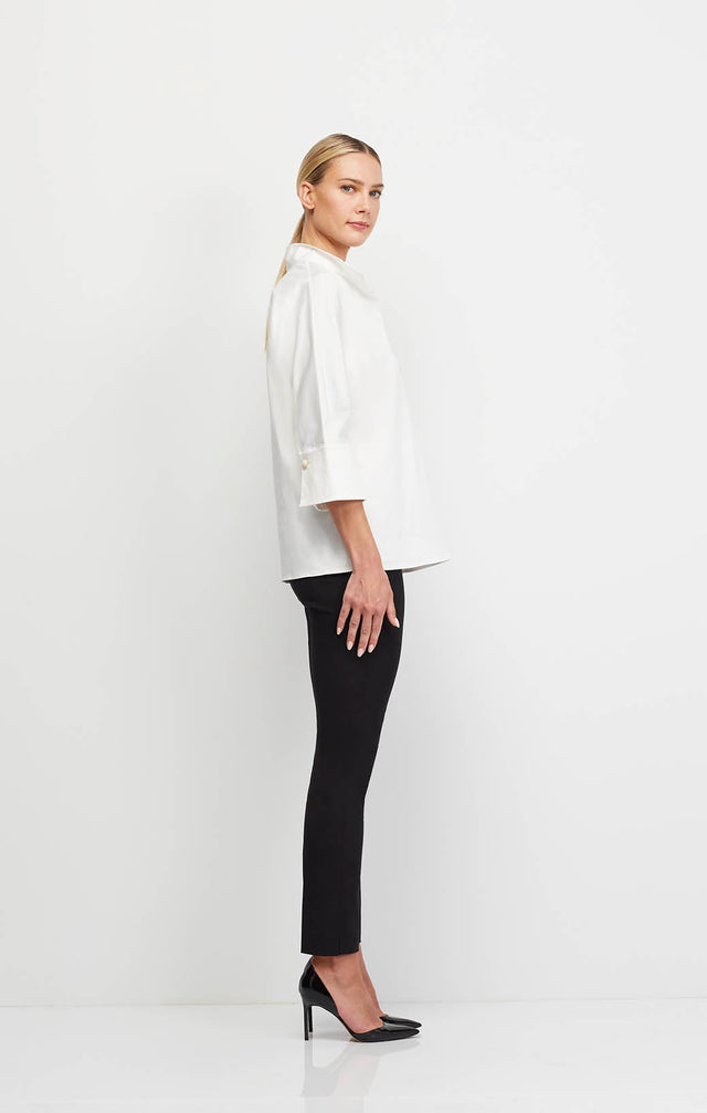 Blizzard - Stretch White Cotton Poplin Shirt - Ecomm Image