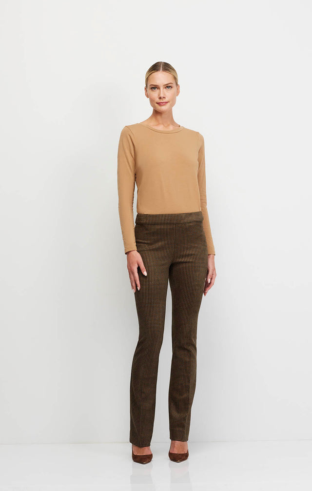 Novelist - Pull-On Pants In Ponte Knit Houndstooth  - Ecomm Image