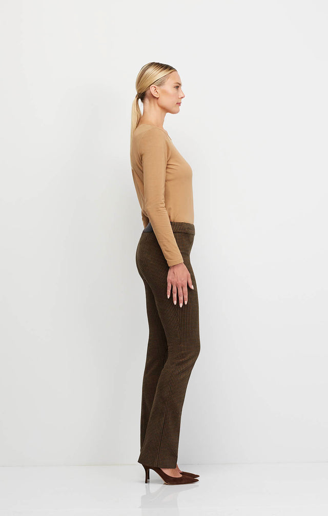 Novelist - Pull-On Pants In Ponte Knit Houndstooth  - Ecomm Image