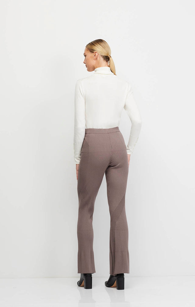 Wonderland-Brn - Transfer Rib-Knit Pull-On Pants - Ecomm Image