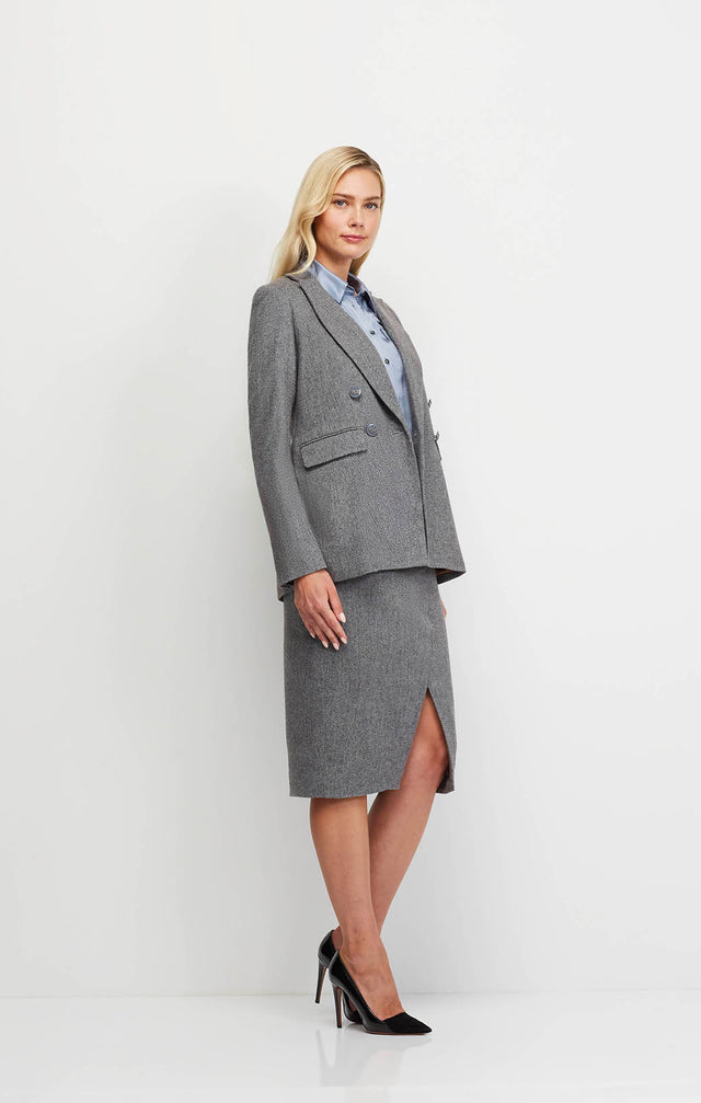 Elevation -  Silk-Softened Italian Herringbone Tweed Jacket - Ecomm Image