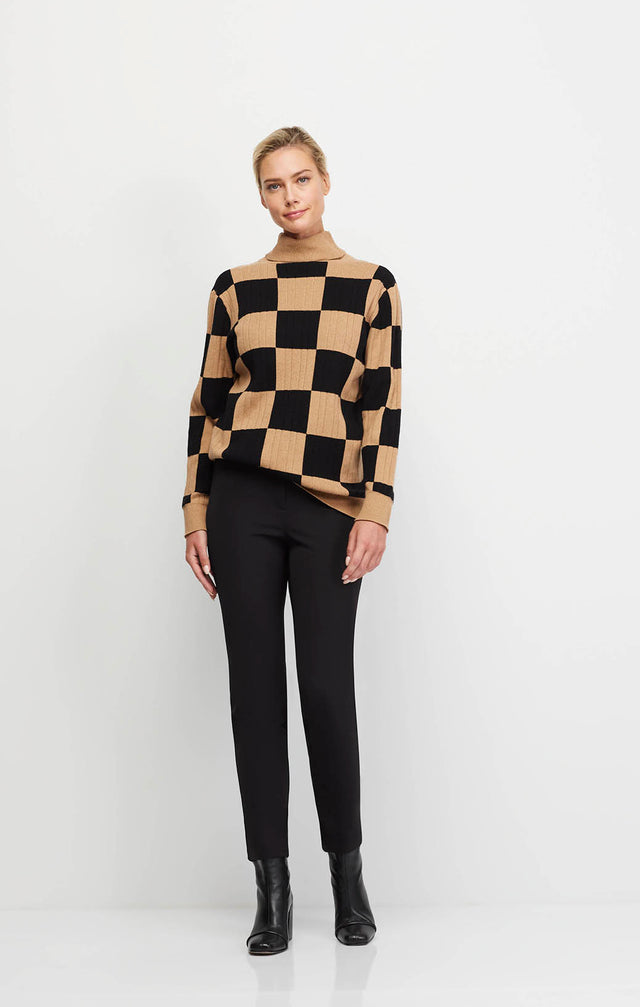 Best Play - Cashmere-Softened Check Sweater - On Model Image