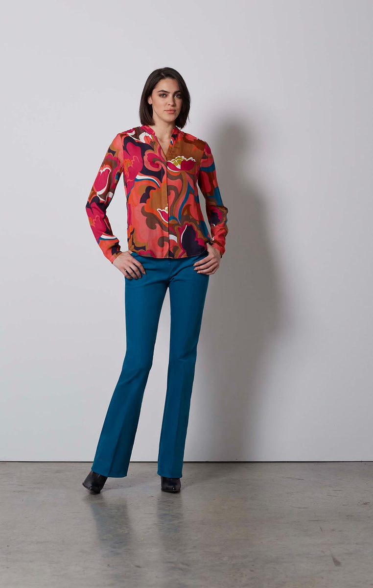 Buy Bouquet Silk-Rich, Floral-Print Blouse online - Etcetera