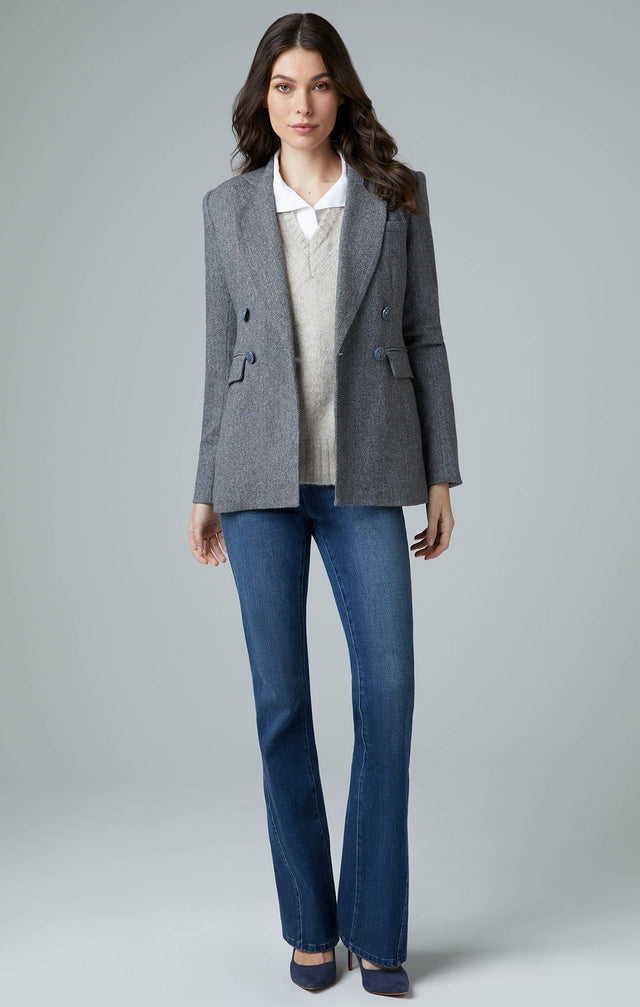 Elevation -  Silk-Softened Italian Herringbone Tweed Jacket - Lookbook Image