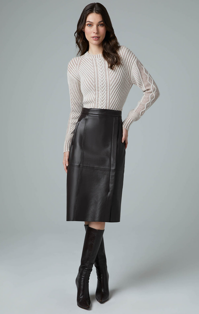 Ode - Leather Panel Skirt - Lookbook Image