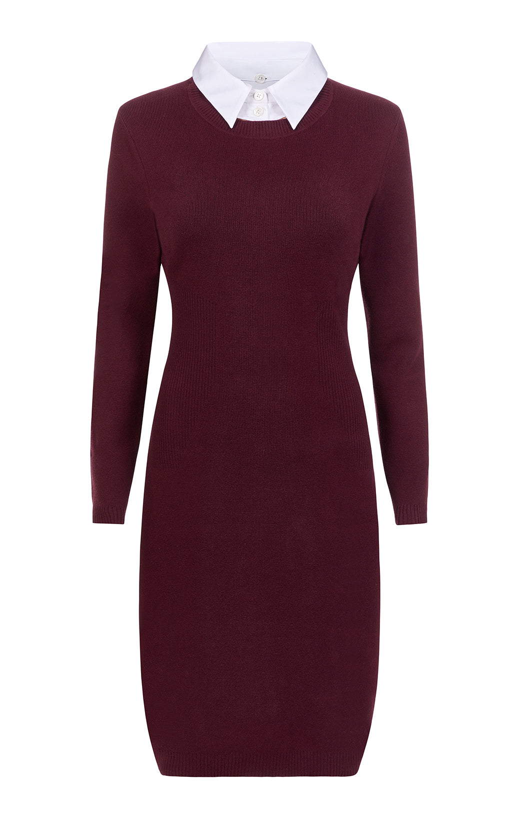 Glamour - Belted Knit Drop-Waist Dress - Product Image