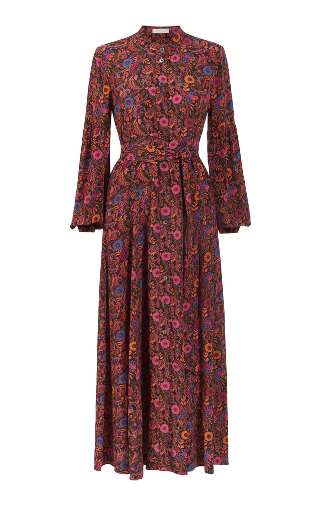 Blossom - Silk-Rich Floral Print Shirt Dress - Product Image