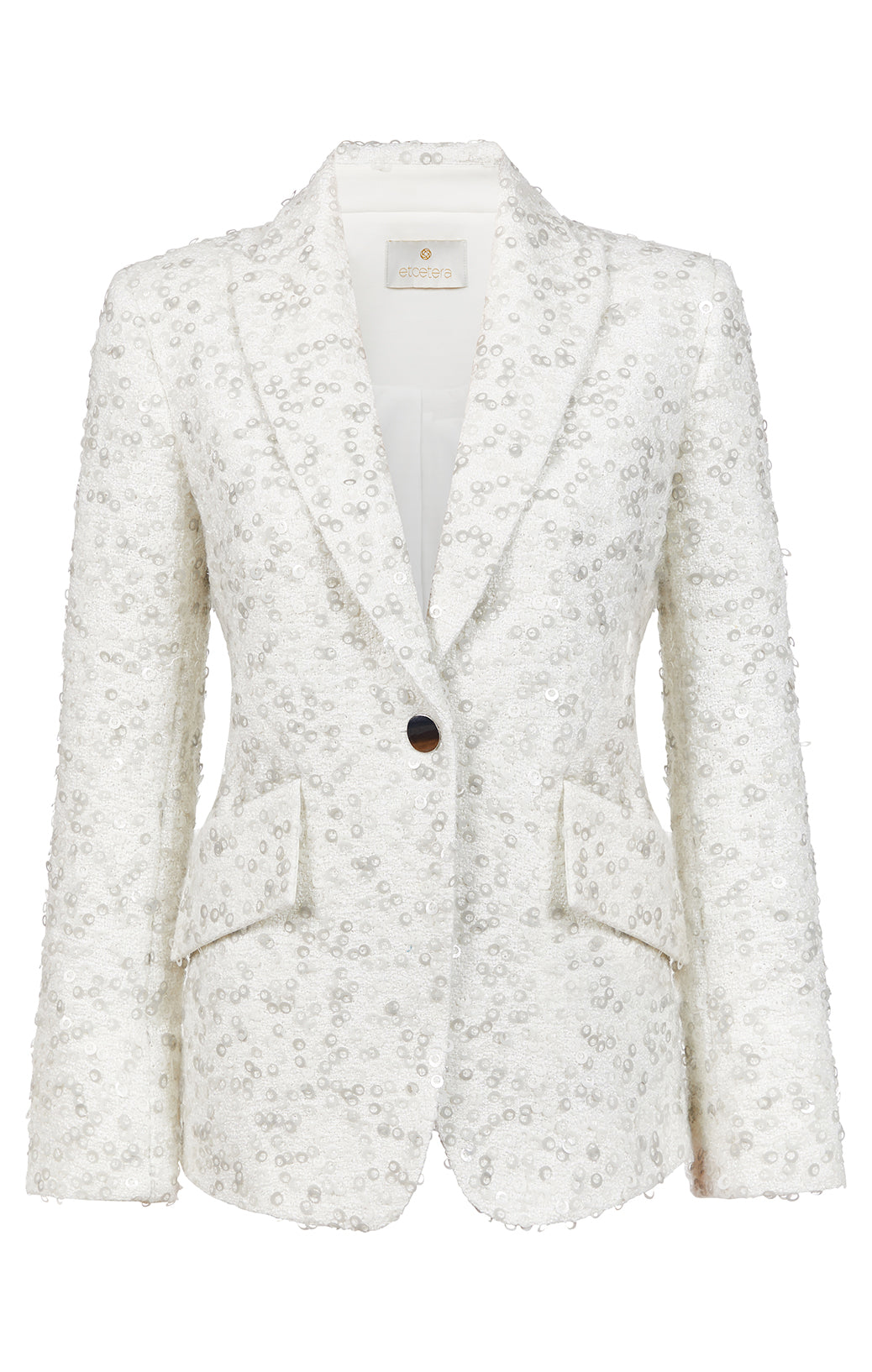 Luminous - Tweed Blazer With Allover Sequins - Product Image