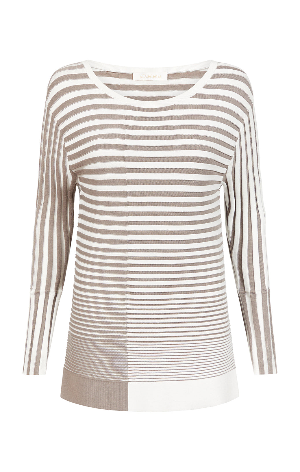 Pulsate - Asymmetrical Striped Dégradé Sweater - Product Image