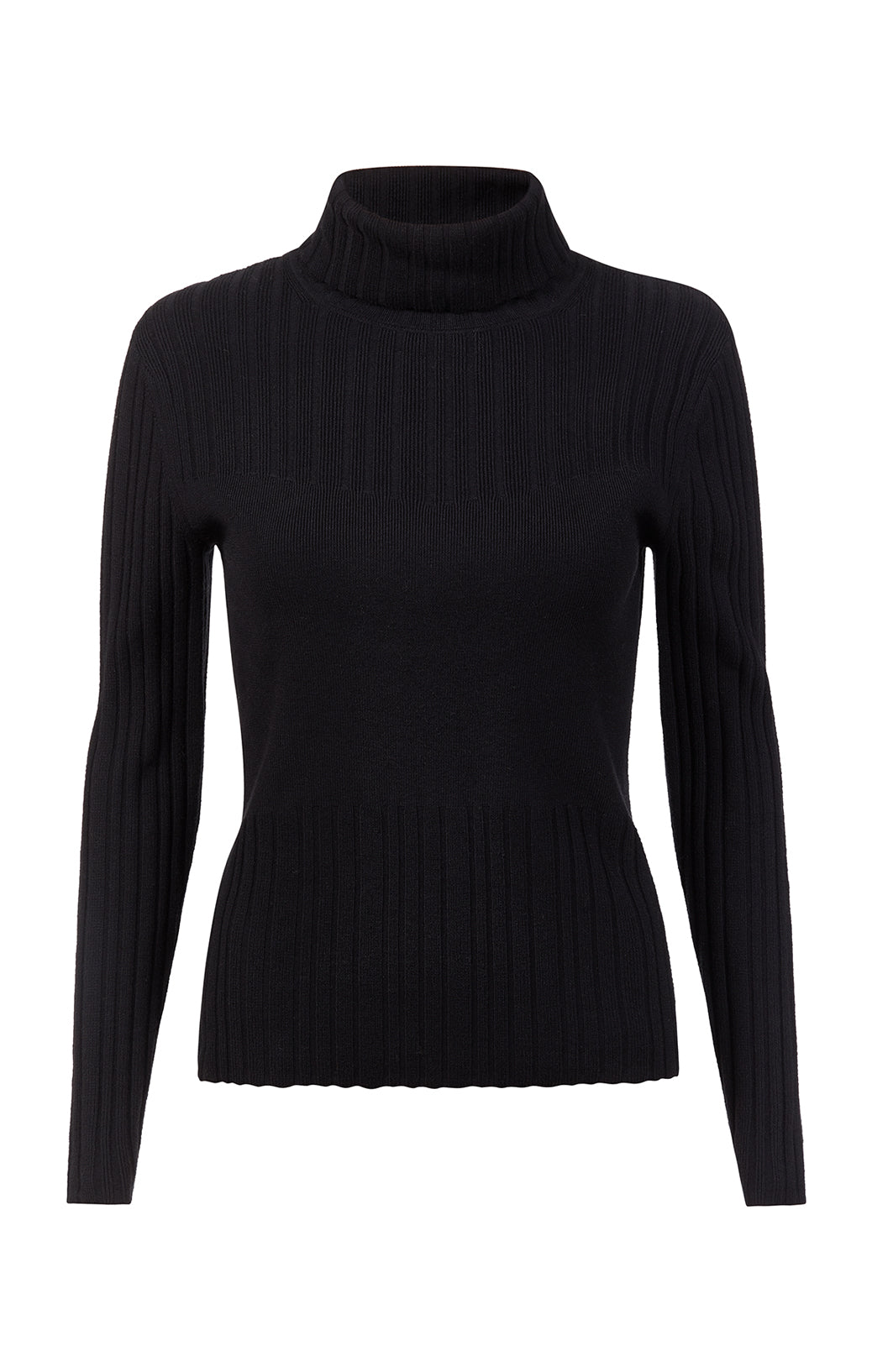 Anais - Black Mock-Bustier Turtleneck Sweater - Product Image