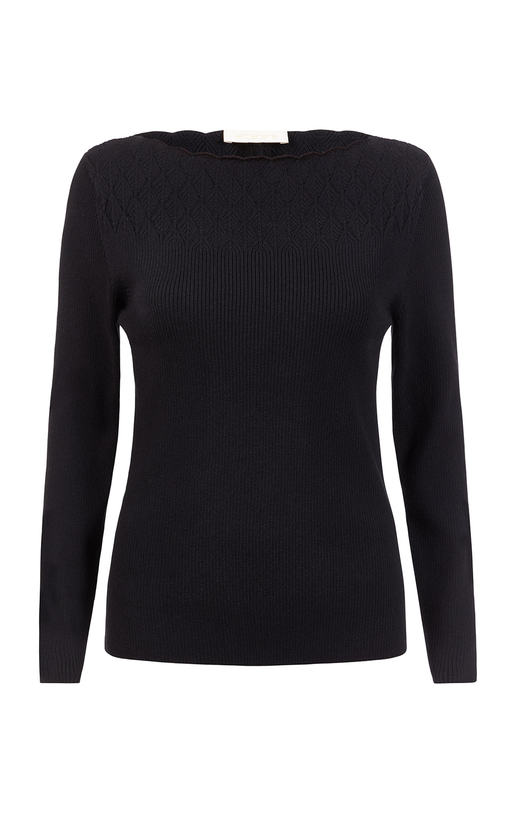 Anais - Black Mock-Bustier Turtleneck Sweater - Product Image