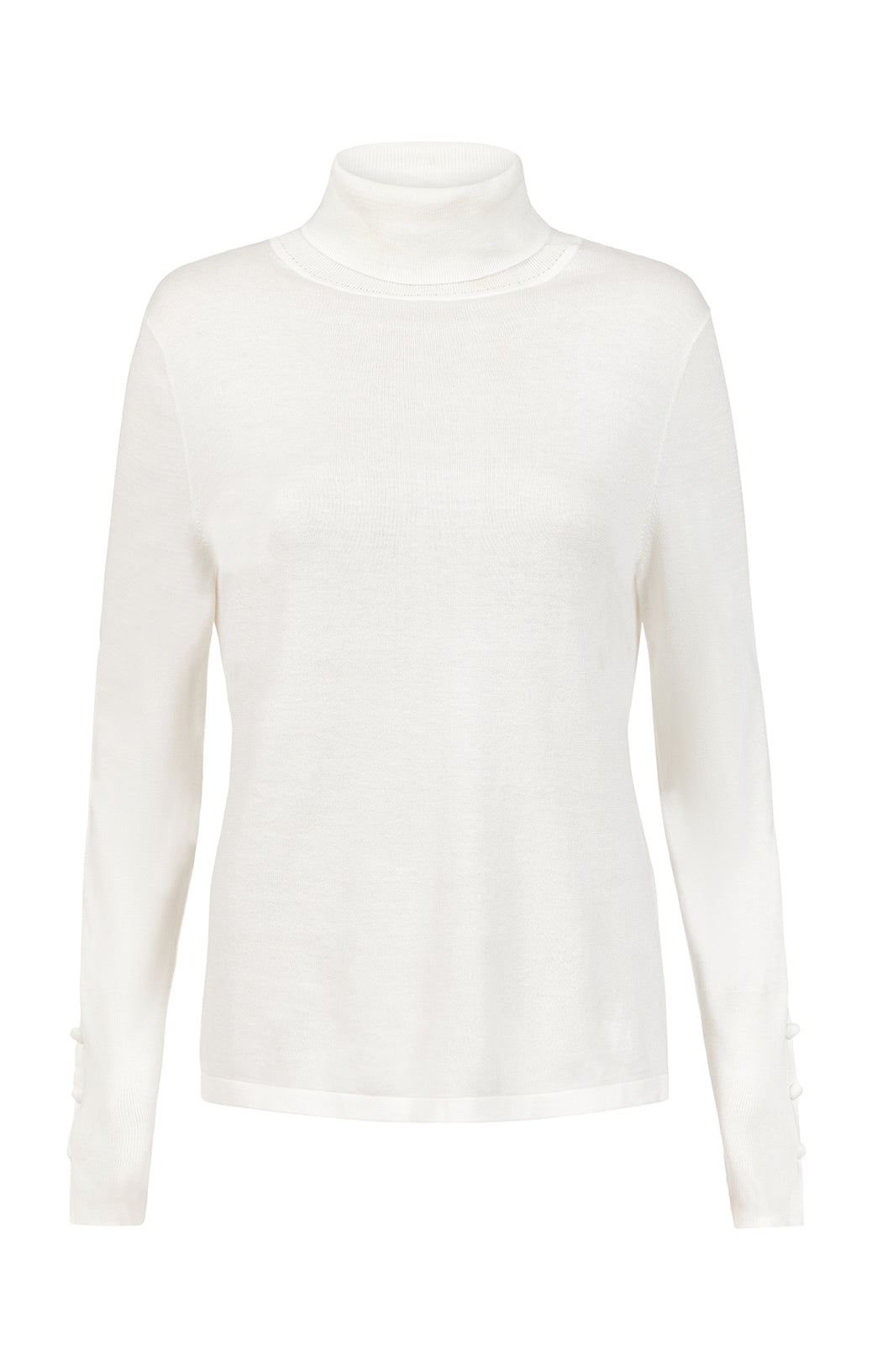 Fall Line - Organic-Cotton Striped Mock Turtleneck Sweater - Product Image