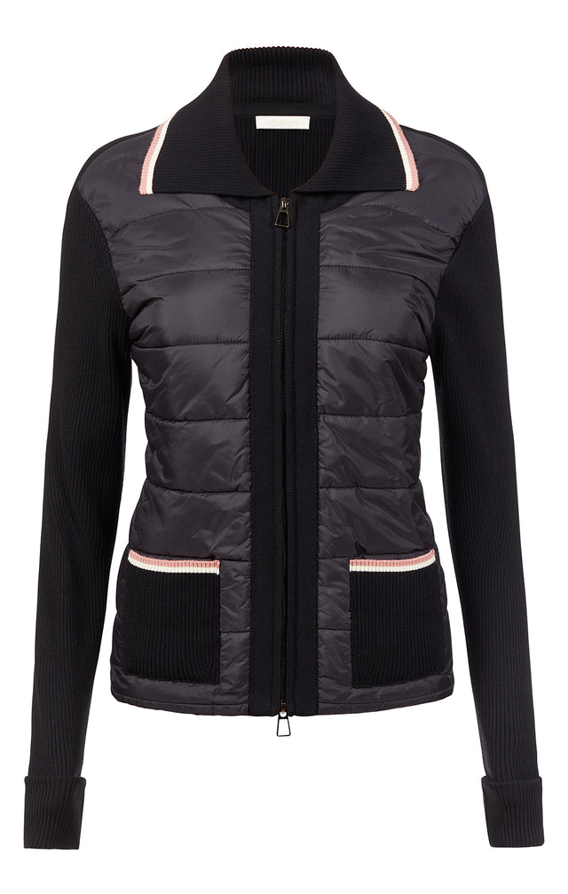 Freestyle - Zip-Front Taffeta Puffer With Sweater Trim - Product Image