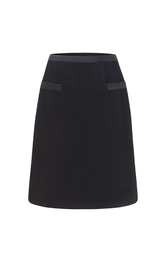 Lift - Double-Weave Skirt With Grosgrain Ribbon Trim - Product Image