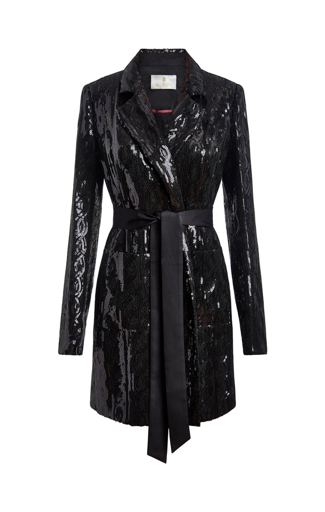 Galaxy - Sequined Black Jacket & Satin Belt - Product Image