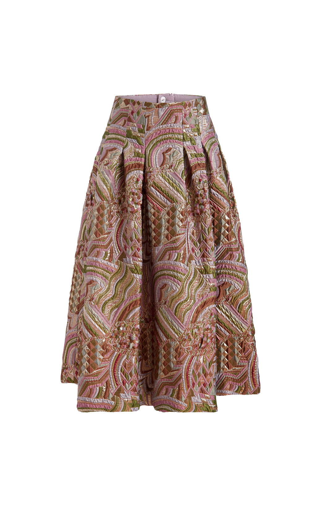 Glistening - Metallic Brocade Jacquard Skirt - Product Image